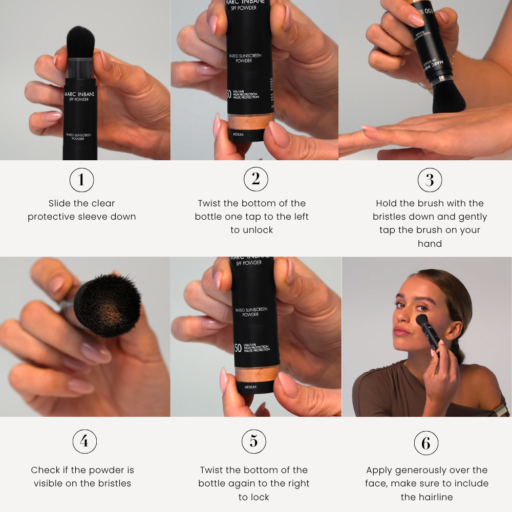Marc Inbane SPF50 Powder gebruik